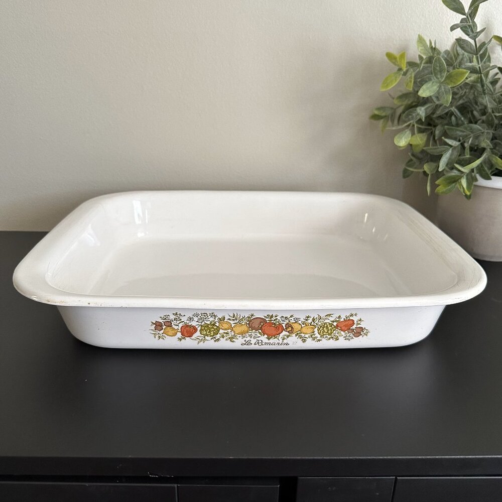 Corning Ware A-76 OPEN ROASTER 14" Le Romarin Spice of Life Large Lasagna Pan O
